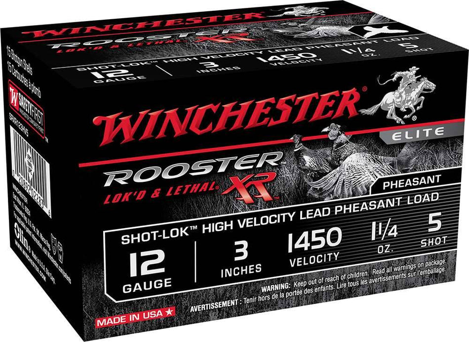 Winchester 12 Gauge ROOSTER XR Shot-Lok High Velocity Hunting #5 1-1/4 oz 3 in 15/Box