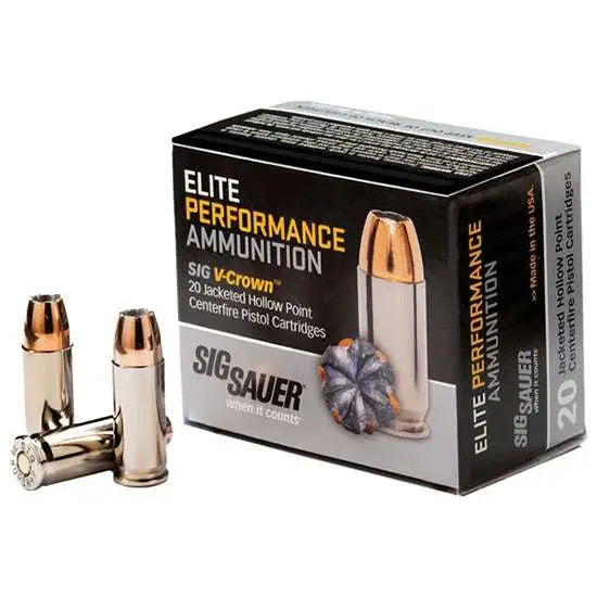Sig Sauer .38 Super ELITE PERFORMANCE JHP Hollow Point +P Personal Defense Jacketed Hollow Point 125 Grain 20/Box