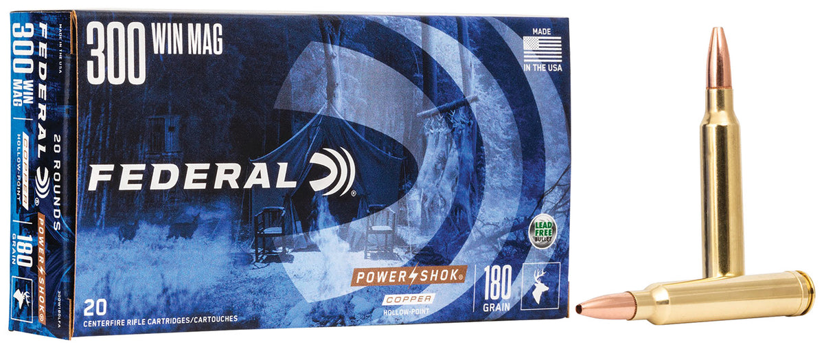 Federal .300 Winchester Mag Power-Shok Copper Hollow Point 180 Grain 20/Box