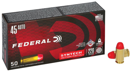 Federal .45 ACP/Auto American Eagle Syntech Action Pistol Total Syntech Jacket Flat Nose 220 Grain 50/Box