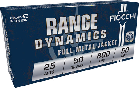 Fiocchi .25 ACP Range Dynamics Full Metal Jacket 50 Grain 50/Box