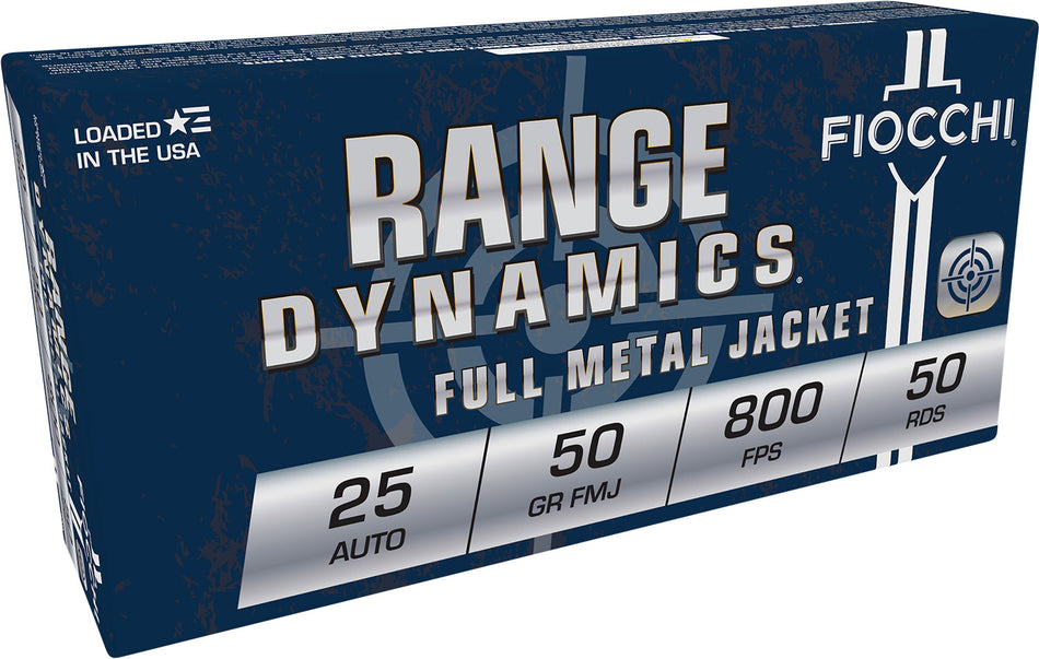 Fiocchi .25 ACP Range Dynamics Full Metal Jacket 50 Grain 50/Box