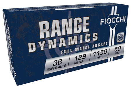Fiocchi .38 Super Range Dynamics Full Metal Jacket 129 Grain 50/Box