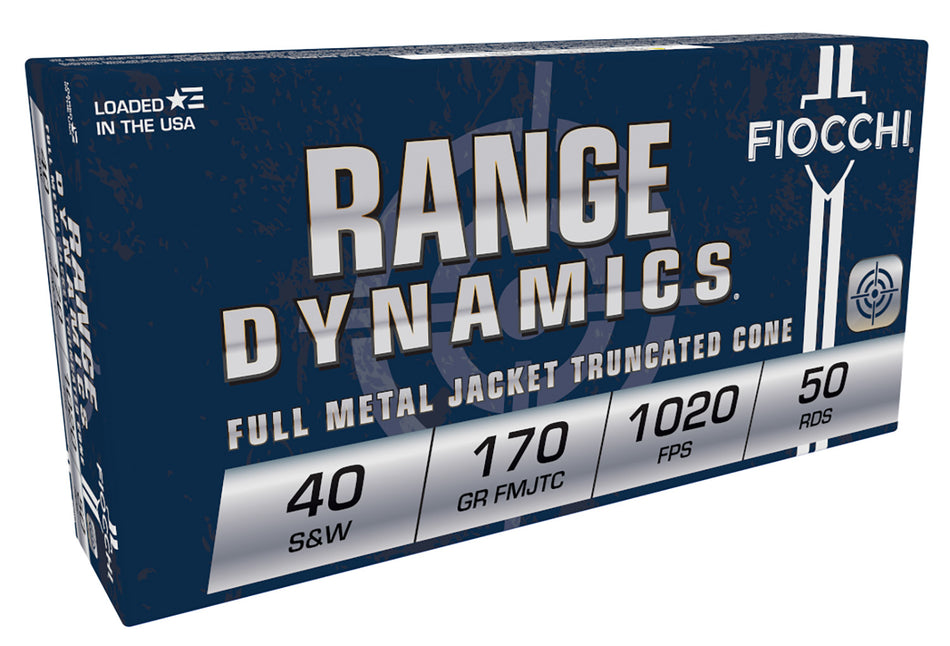 Fiocchi .40 S&W Range Dynamics Full Metal Jacket Truncated Cone 170 Grain 50/Box [Item 786]