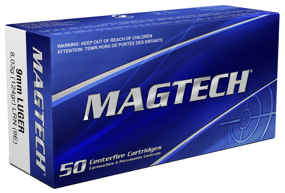 Magtech 9mm Luger / Parabellum Sport Shooting Range/Training Lead Round Nose 124 Grain 50/Box
