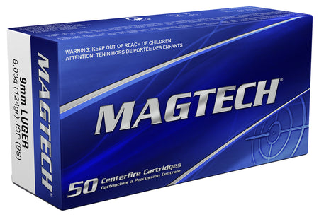 Magtech 9mm Luger / Parabellum Sport Shooting Range/Training Jacketed Soft Point 124 Grain 50/Box