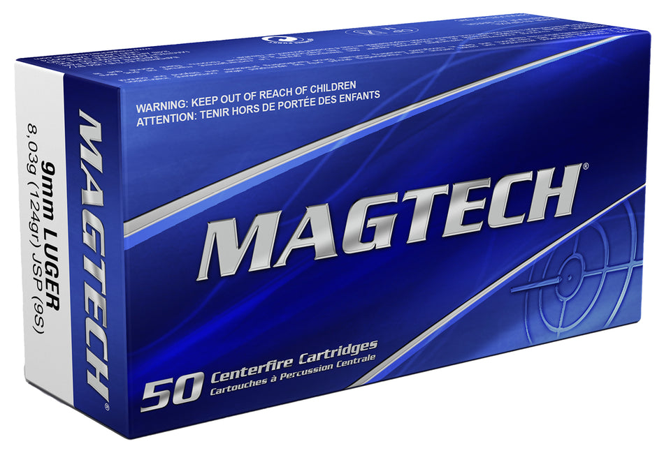 Magtech 9mm Luger / Parabellum Sport Shooting Range/Training Jacketed Soft Point 124 Grain 50/Box