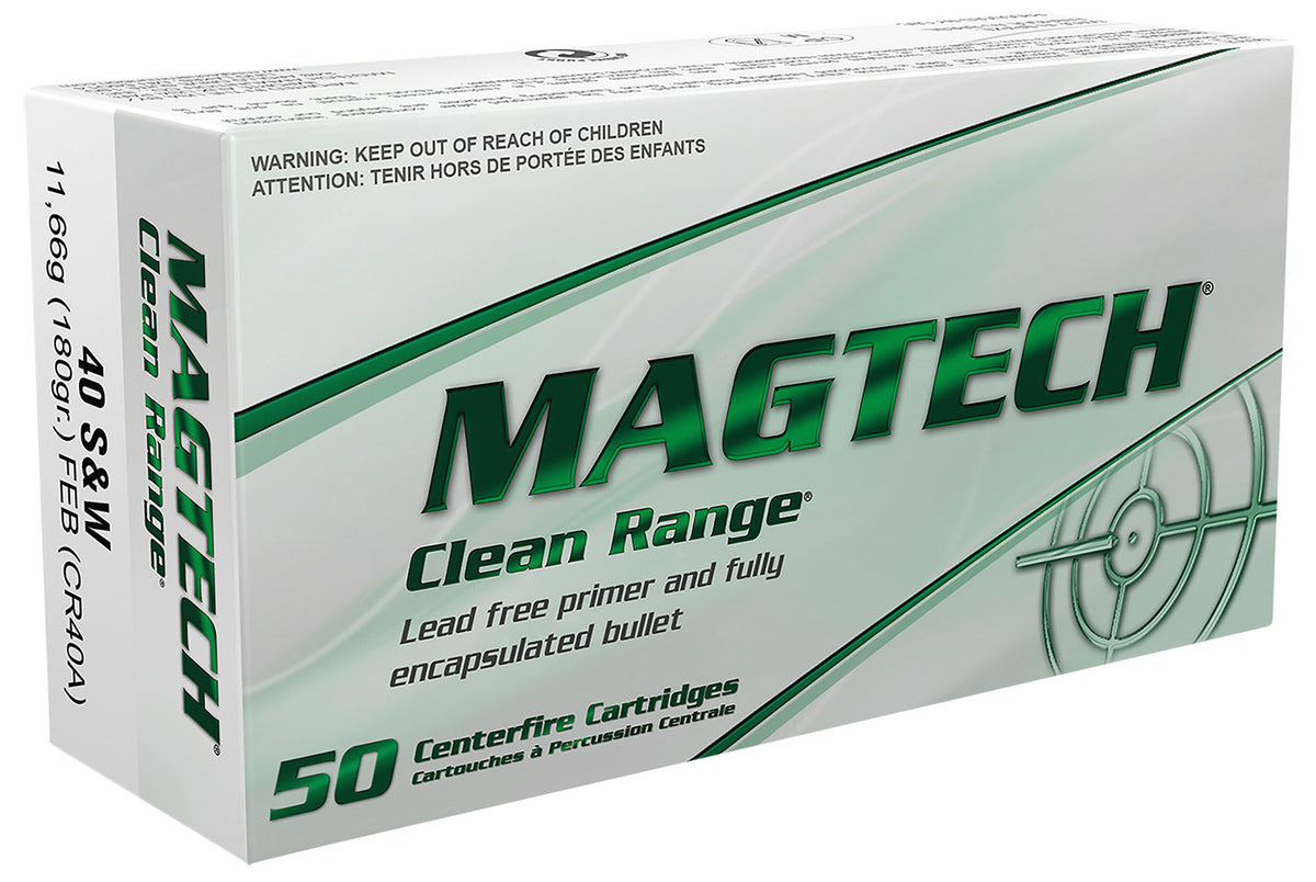 Magtech .40 S&W Clean Range Protection Fully Encapsulated Bullet Flat 180 Grain 50/Box