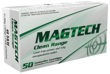 Magtech .40 S&W Clean Range Protection Fully Encapsulated Bullet Flat 180 Grain 50/Box