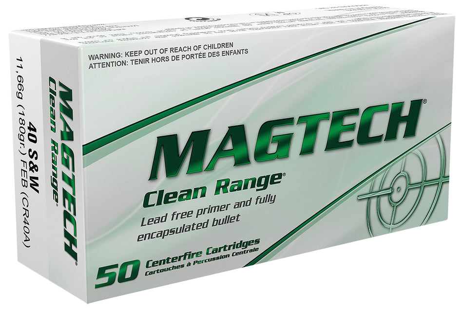 Magtech .40 S&W Clean Range Protection Fully Encapsulated Bullet Flat 180 Grain 50/Box