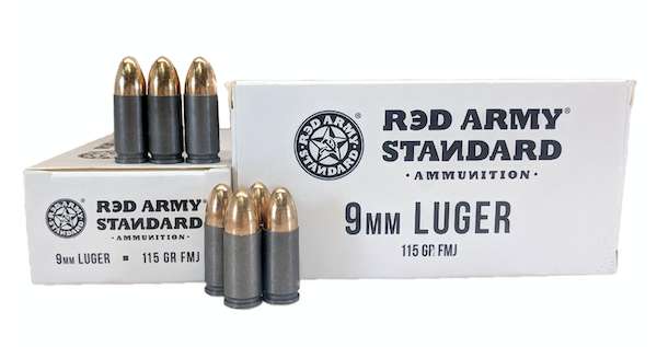 Century Arms 9mm Luger / Parabellum Red Army Standard White Full Metal Jacket 115 Grain 50/Box