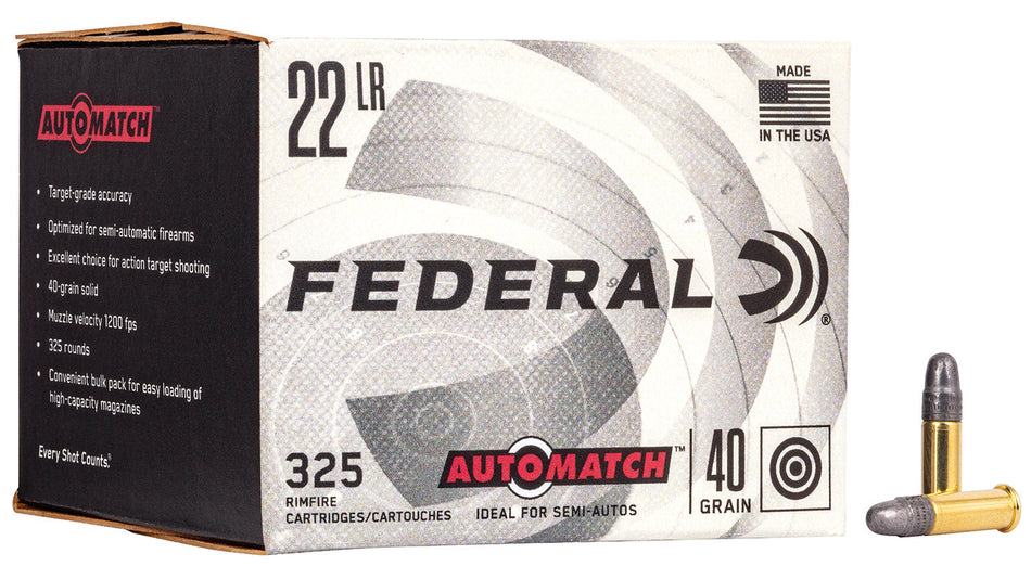 Federal .22 Long Rifle Champion AutoMatch Lead Round Nose 40 Grain 325/Box