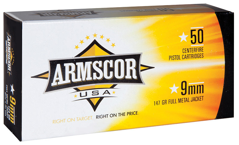 Armscor 9mm Luger / Parabellum USA Subsonic Full Metal Jacket 147 Grain 50/Box
