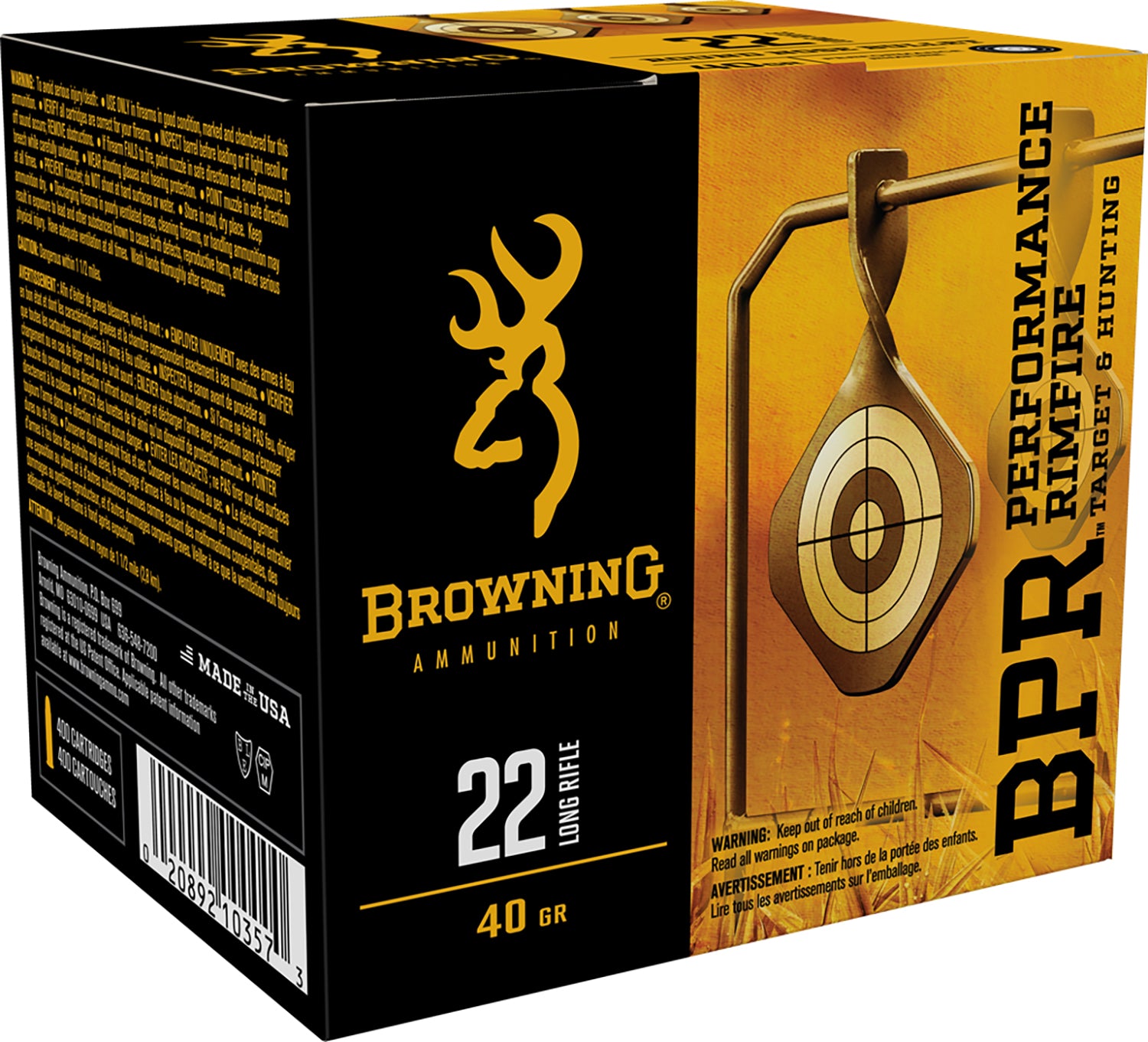 Browning .22 Long Rifle BPR Performance Rimfire Lead Round Nose 40 Grain 400/Box