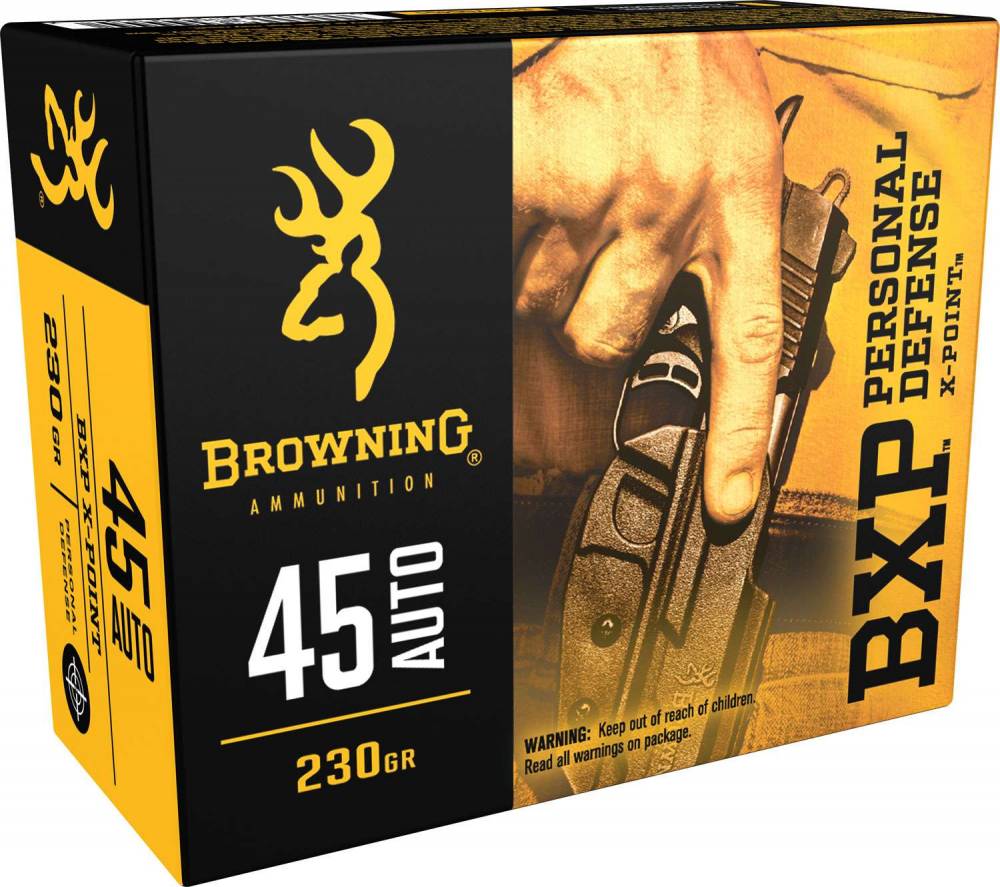 Browning .45 ACP/Auto BXP Personal Defense Home Defense X-Point Hollow Point (XHP) 230 Grain 20/Box