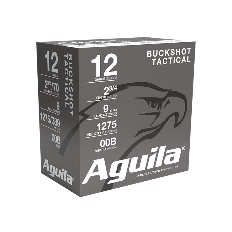 Aguila 12 Gauge Tactical High Velocity 9 pellets 00 Buck 1-1/8 oz 2.75 in 250/Box