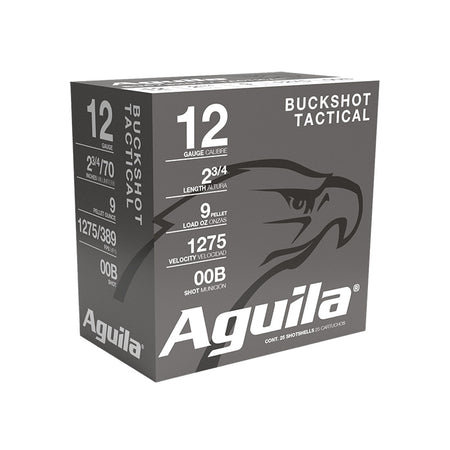 Aguila 12 Gauge Tactical High Velocity 9 pellets 00 Buck 1-1/8 oz 2.75 in 250/Box
