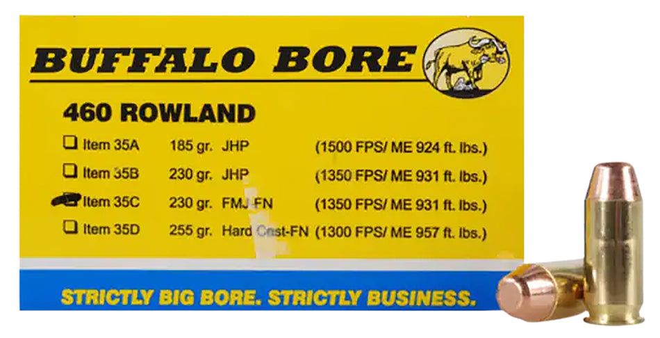 Buffalo Bore .460 Rowland Personal Defense Full Metal Jacket Flat Nose 230 Grain 20/Box