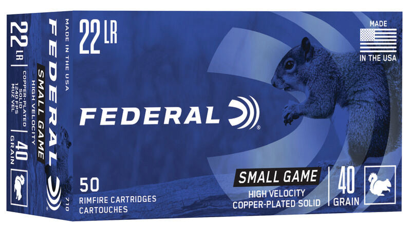 Federal .22 Long Rifle  Copper-Plated Round Nose 40 Grain 500/Box