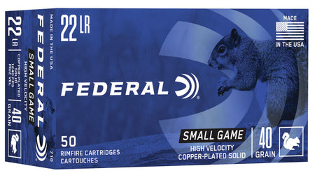 Federal .22 Long Rifle  Copper-Plated Round Nose 40 Grain 500/Box