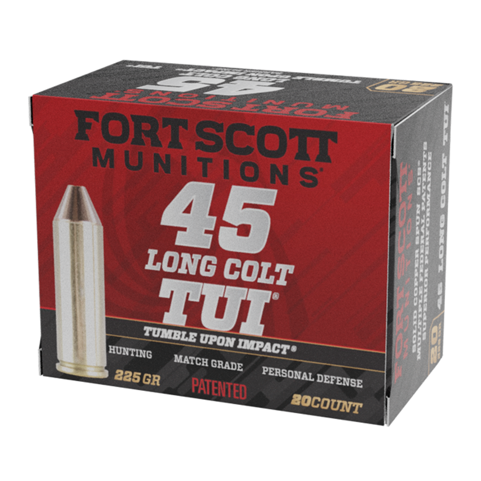 Fort Scott Munitions .45 Long Colt Tumble Upon Impact (TUI) Solid Copper Spun 225 Grain 20/Box