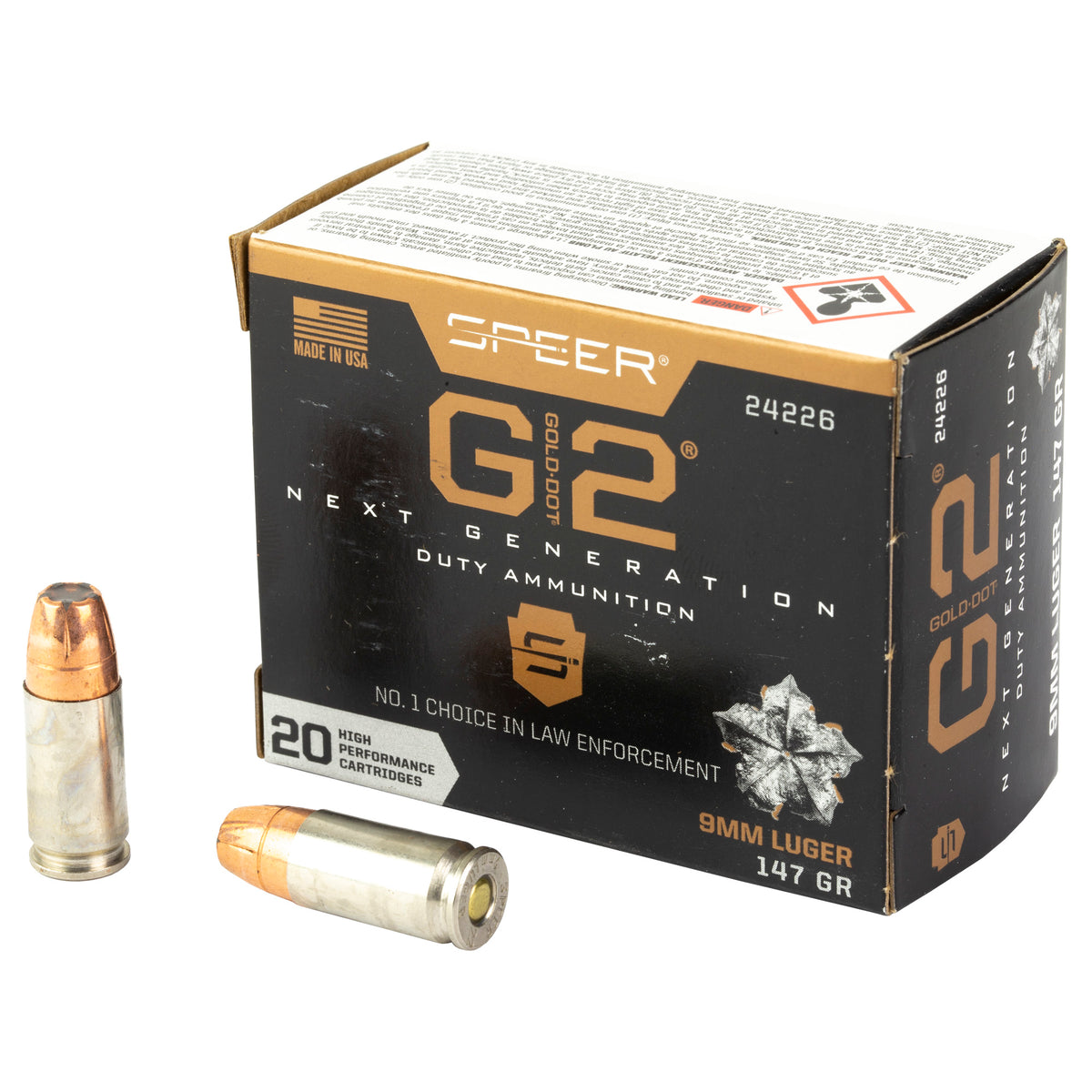 Speer Gold Dot G2 Pistol Ammo 9mm 147 gr. G2 20 rd.