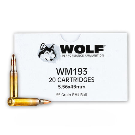 Wolf 5.56x45mm NATO Gold M193 Full Metal Jacket 55 Grain 20/Box