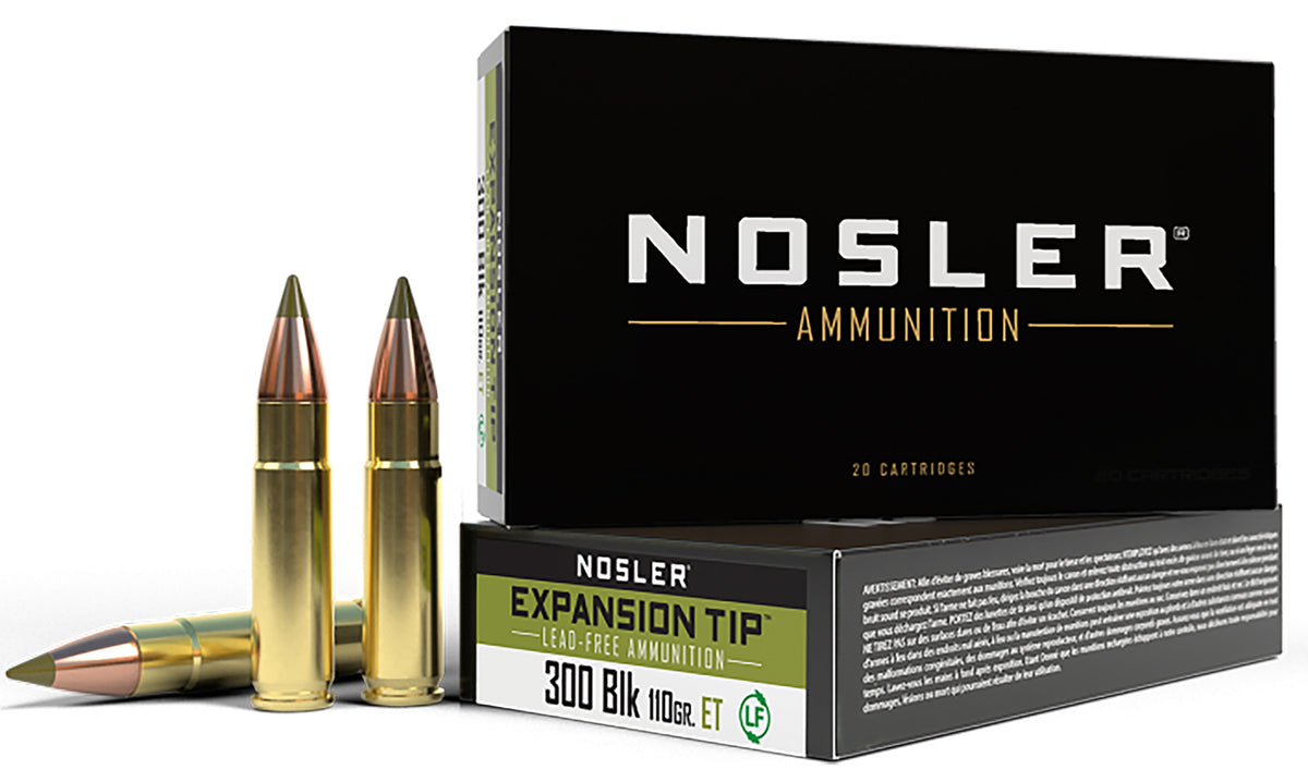 Nosler .300 AAC Blackout Expansion Tip E-Tip Lead-Free 110 Grain 20/Box