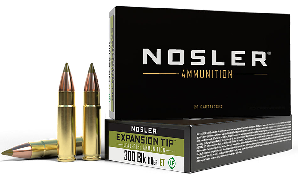 Nosler .300 AAC Blackout Expansion Tip E-Tip Lead-Free 110 Grain 20/Box