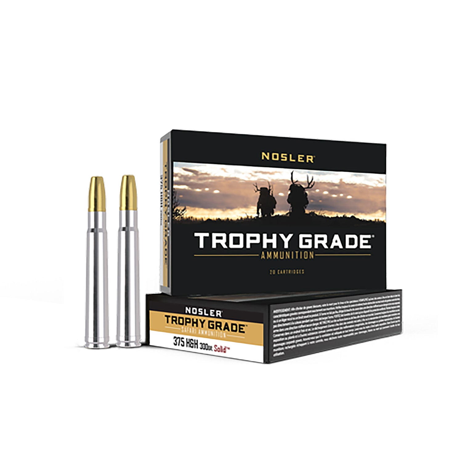 Nosler .375 H&H Mag Trophy Grade Safari Nosler Solid 300 Grain 20/Box
