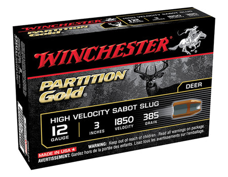 Winchester 12 Gauge PARTITION GOLD High Velocity Hunting Slug 7/8 oz 3 in 5/Box