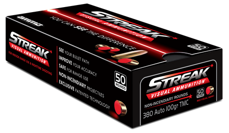 Ammo Inc .380 ACP/Auto Streak Visual (RED) Total Metal Case 100 Grain 50/Box