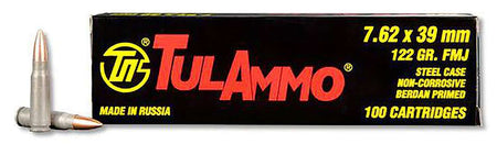 Tulammo 7.62x39mm TULAMMO Full Metal Jacket 122 Grain 100/Box