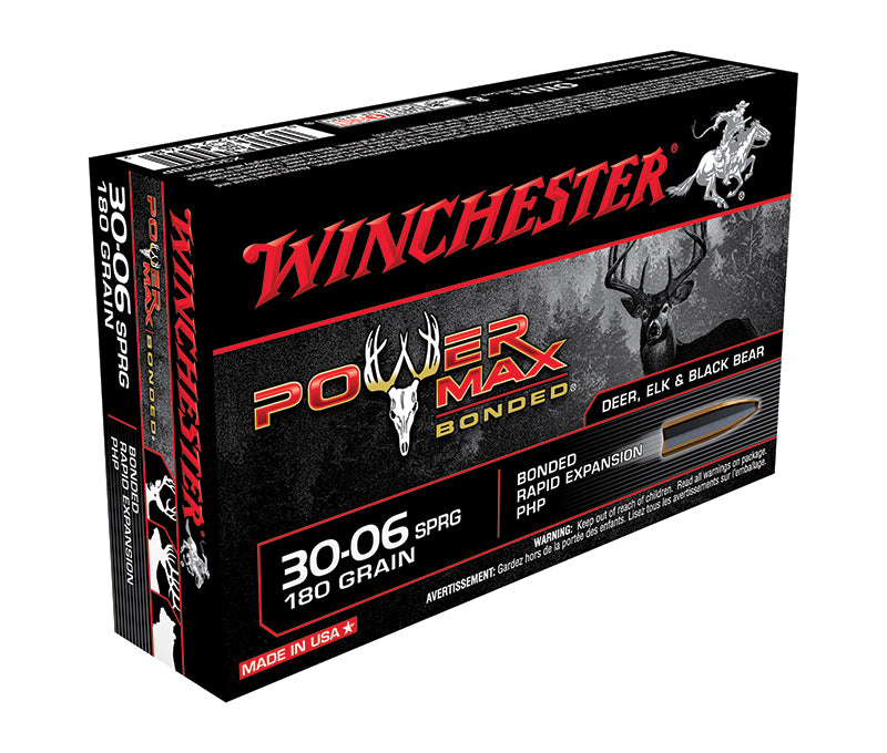 Winchester .30-06 Springfield Power Max Bonded Bonded Rapid Expansion Protected Hollow Point 180 Grain 20/Box