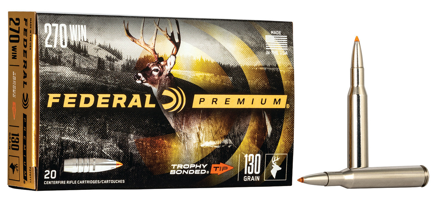 Federal .270 Winchester Premium Trophy Bonded Tip 130 Grain 20/Box