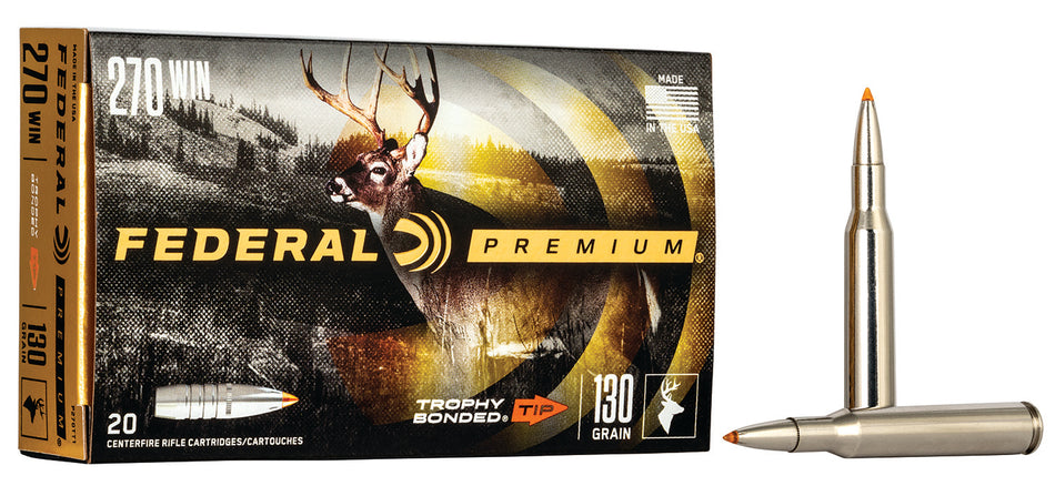 Federal .270 Winchester Premium Trophy Bonded Tip 130 Grain 20/Box