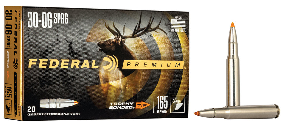 Federal .30-06 Springfield Premium Trophy Bonded Tip 165 Grain 20/Box
