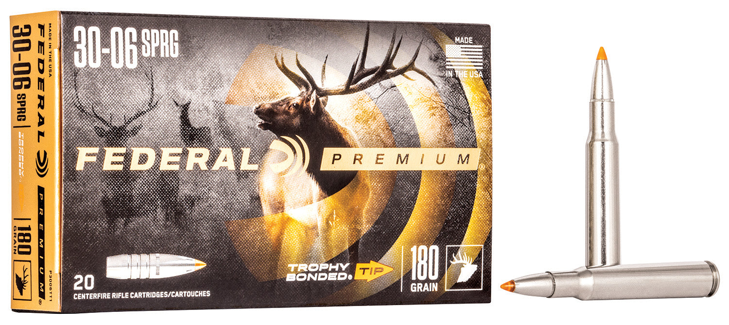 Federal .30-06 Springfield Premium Trophy Bonded Tip 180 Grain 20/Box