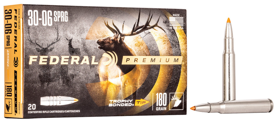 Federal .30-06 Springfield Premium Trophy Bonded Tip 180 Grain 20/Box