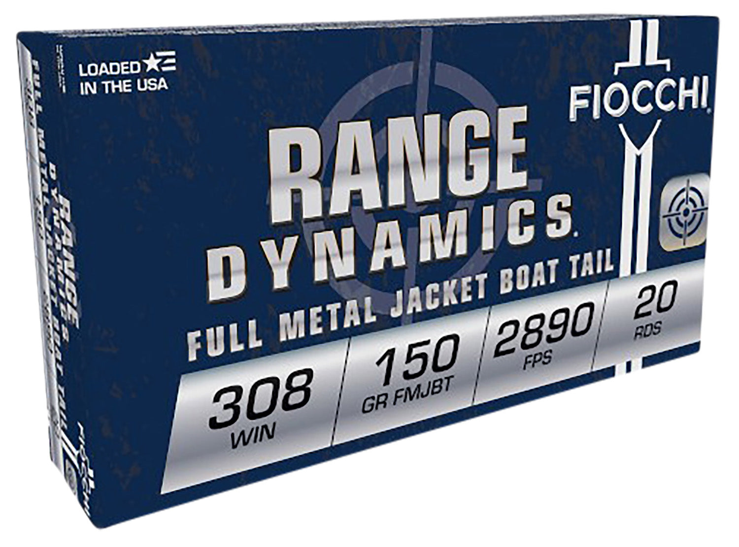 Fiocchi .308 Win / 7.62x51mm Range Dynamics Full Metal Jacket Boat Tail 150 Grain 20/Box