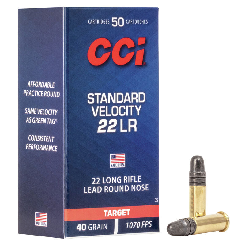 CCI .22 Long Rifle Standard Velocity Lead Round Nose 40 Grain 500/Box