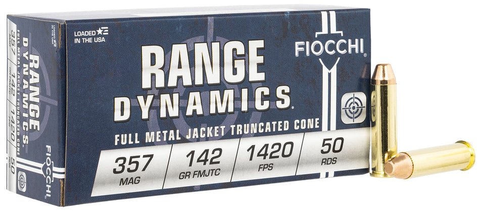 Fiocchi .357 Magnum Range Dynamics Full Metal Jacket Truncated Cone 142 Grain 50/Box