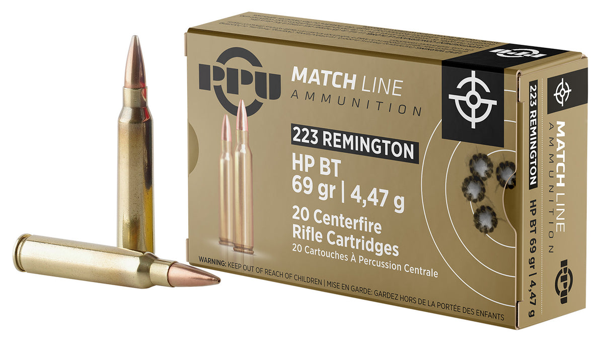 Prvi Partizan .223 Remington Match Hollow Point Boat Tail 69 Grain 20/Box