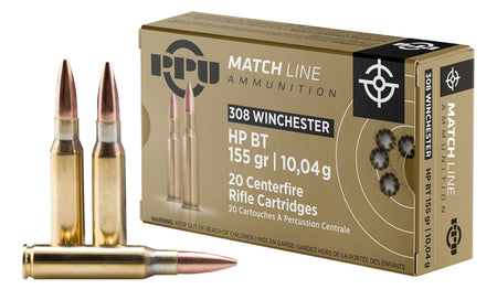 Prvi Partizan .308 Win / 7.62x51mm Match Hollow Point Boat Tail 155 Grain 20/Box [Item 2970]