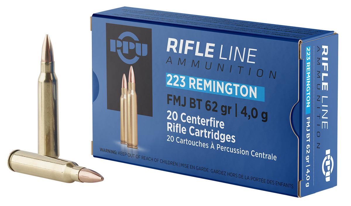 Prvi Partizan .223 Remington Rifle Full Metal Jacket Boat Tail 62 Grain 20/Box