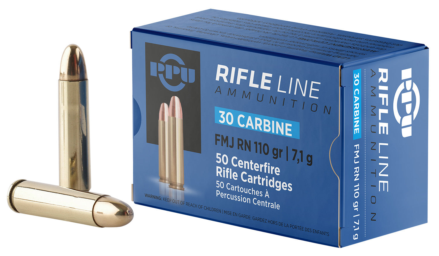 Prvi Partizan .30 Carbine Standard Rifle Full Metal Jacket Round Nose 110 Grain 50/Box