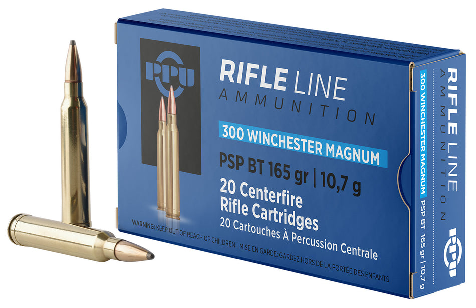 Prvi Partizan .300 Winchester Mag Rifle Pointed Soft Point Boat Tail 165 Grain 20/Box