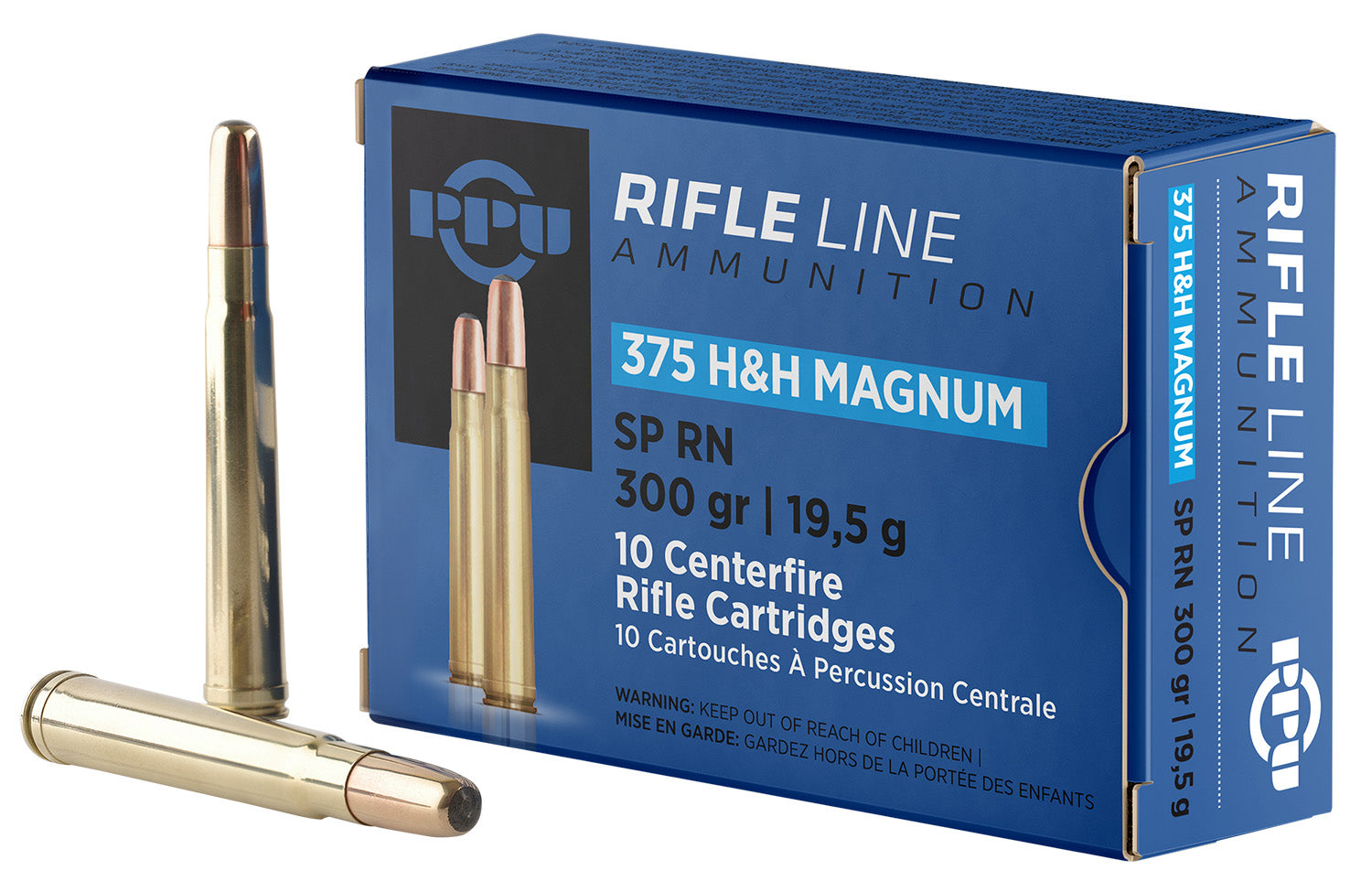 Prvi Partizan .375 H&H Mag Rifle Soft Point Round Nose 300 Grain 10/Box