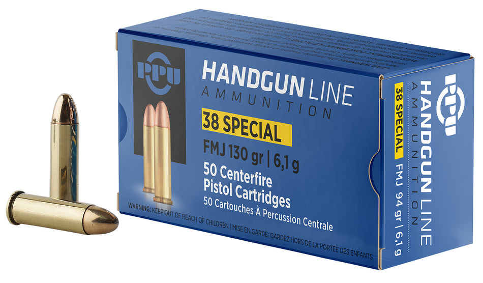 Prvi Partizan .38 Special Handgun Full Metal Jacket 130 Grain 50/Box [Item 1186]