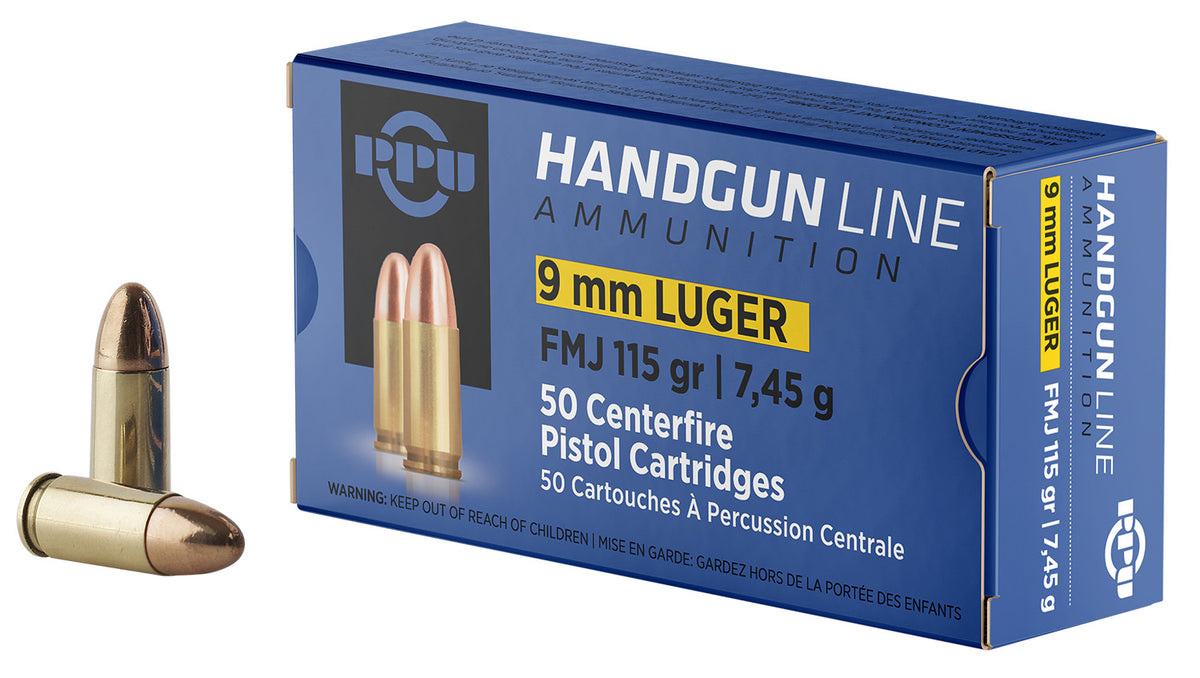 Prvi Partizan 9mm Luger / Parabellum Handgun Full Metal Jacket 115 Grain 50/Box